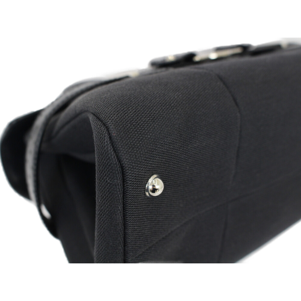 Gucci Leather Handbag Double Black Canvas GG - Picture 6 of 7